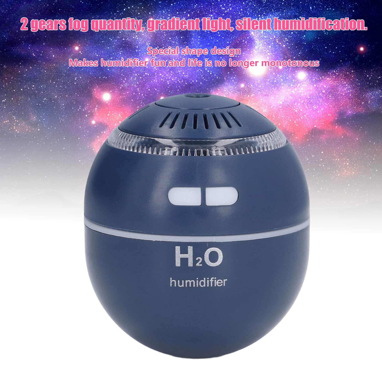 Domowy nawilżacz w kształcie kuli Kolorowy nawilżacz ze światłem RGB Mini nawilżacz powietrza uzupełniający wodę (Niebieski)