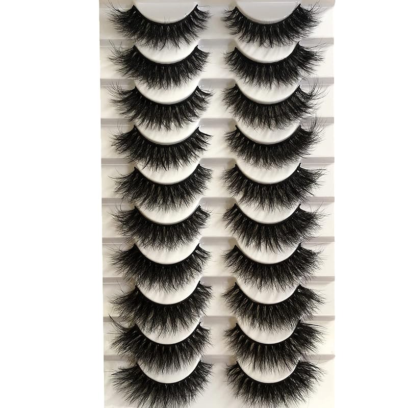 Cílios postiços 3D estilo cat eye Gmagictobo, fibras sintéticas, faixa de algodão flexível, 10 pares
