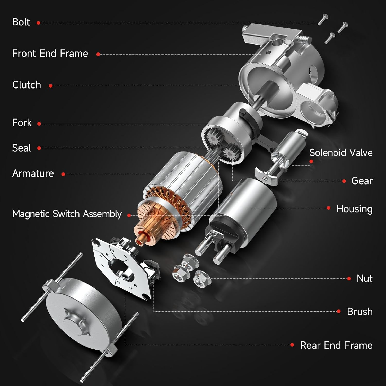 New Starter Replacement for Honda Pilot EX EX-L 2006 2007 2008 3.5L, Honda Pilot Value Package 2008, Ridgeline RT RTL RTS 2006-2008, V6 3.5L 17964 31200-RJE-A01 MHG024 M000T15571 M000T15571ZC