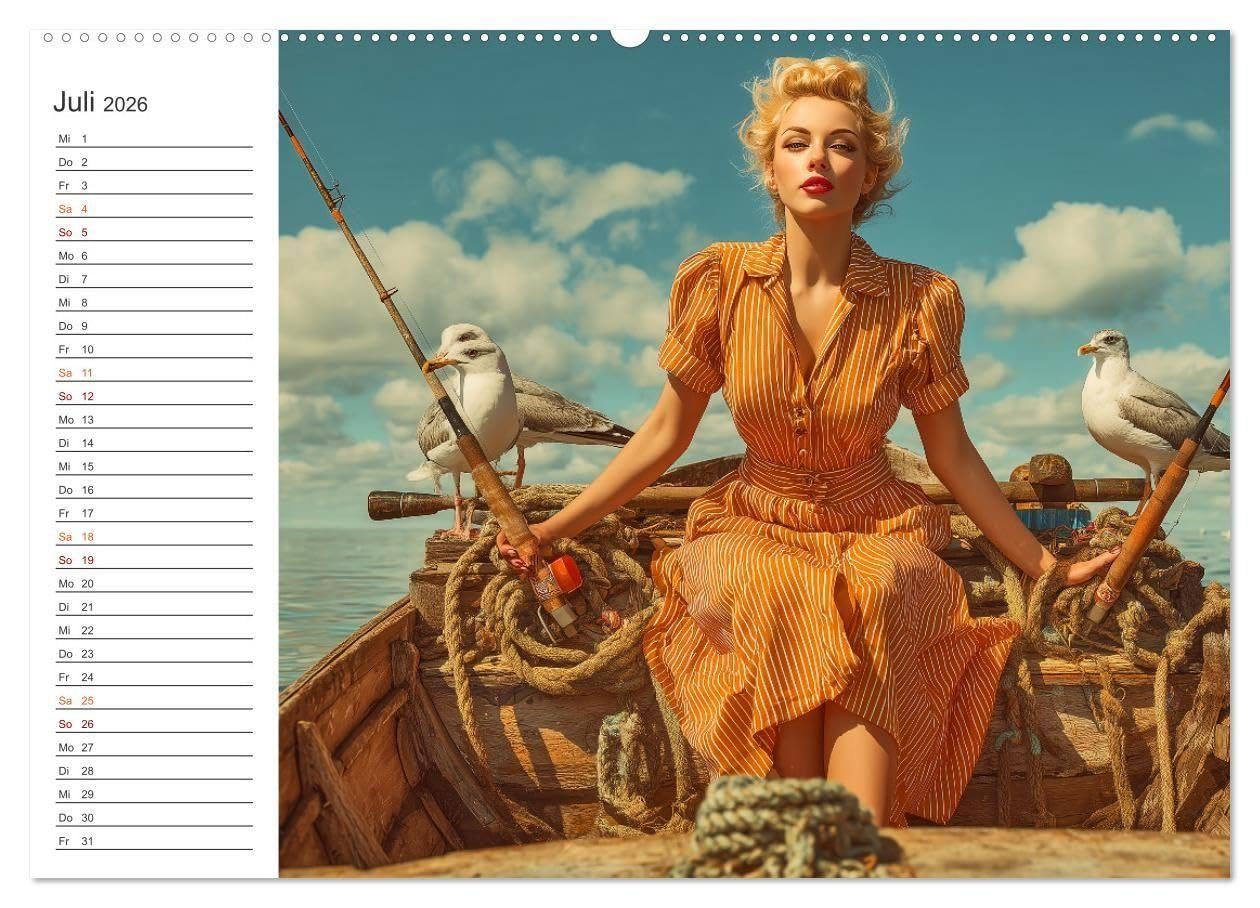 Pin-up Power 2025 (hochwertiger Premium Wandkalender 2026 DIN A2 quer), Kunstdruck in Hochglanz: Dieser Retro-Pin-up-Kalender vereint den ... Motiven für jeden Monat. (CALVENDO Erotik)