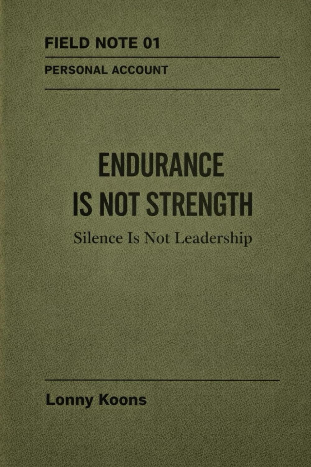 ENDURANCE IS NOT STRENGTH: Silence Is Not Leadership