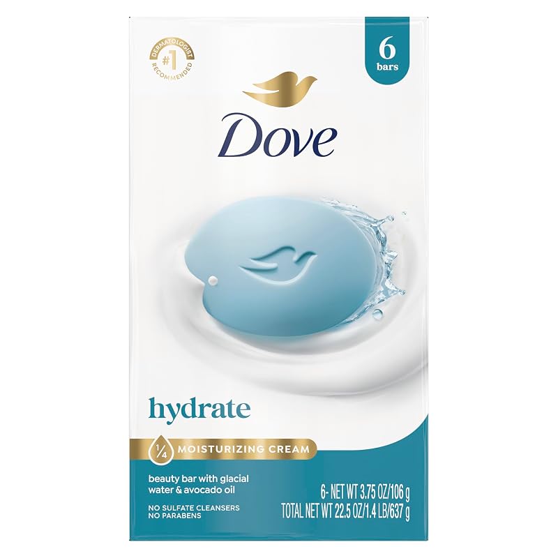 Dove Beauty Bar com água glacial e óleo de abacate, pacote com 6 unidades de 106 g