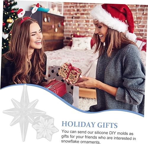 Miniatura 9 de Didiseaon Molde de copo de nieve de resina, moldes de copo de nieve, resina de copo de nieve de silicona, moldes de resina de copo de nieve grandes,