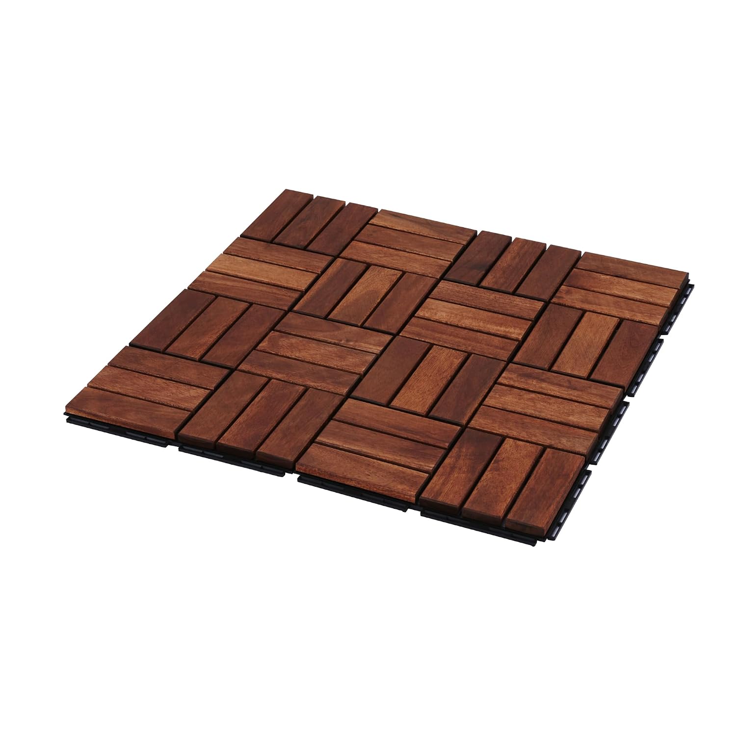 Minimalist Style 12 "× 12" Outdoor Checkerboard Interlocking Wood Plastic Flooring, Sound Insulation and Noise Reduction, 10 Pieces can be Laid on a 1440 Square inch Floor