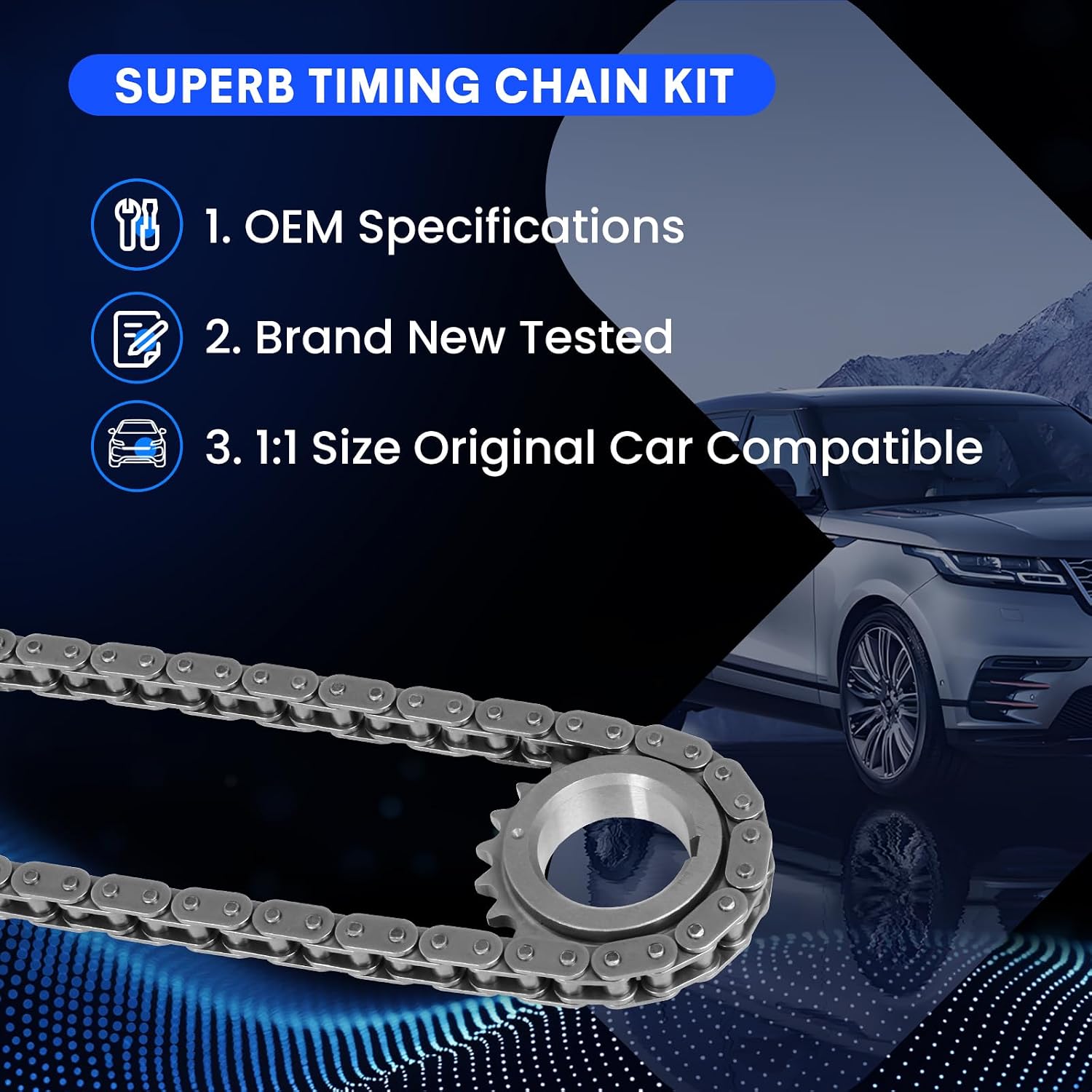 Timing Chain Kit for 2010-2015 Land Rover LR4 & Range Rover Sport, Replaces LR032048 - Fits 3.0L 5.0L V8 Diesel & Gasoline Engines, Includes Guides Tensioners