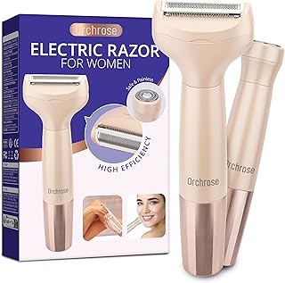 Electric Razors for Women ，Womens Electric Razor 2 in 1 for Leg Face Arm Bikini Armpit Pubic Hair , Electric Shaver for Wo...
