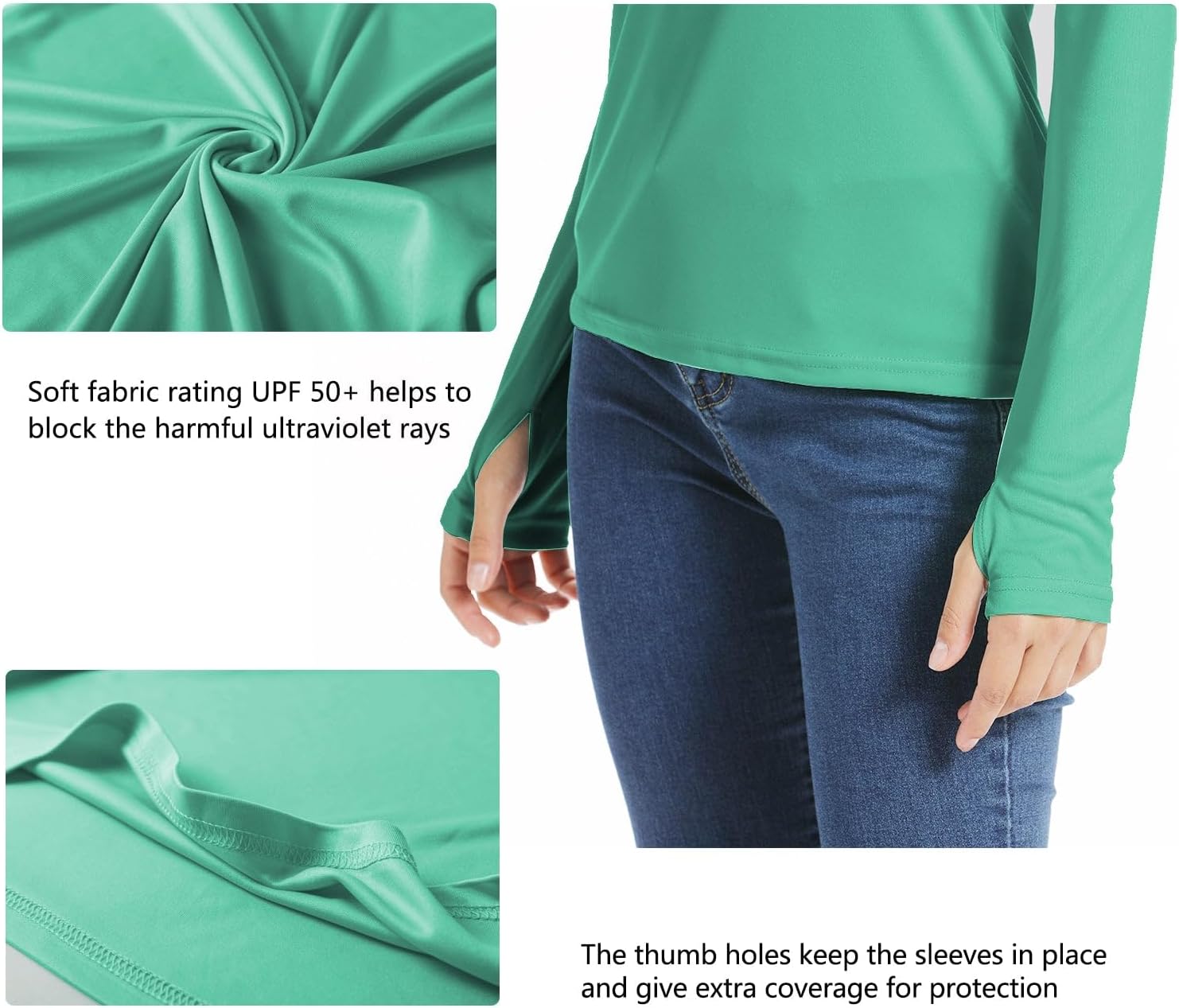 Willit Women's UPF 50+ Sun Protection Shirt Long Sleeve SPF UV Shirt Rash Guard Swim Hiking Fishing Tops Lightweight - Image 5