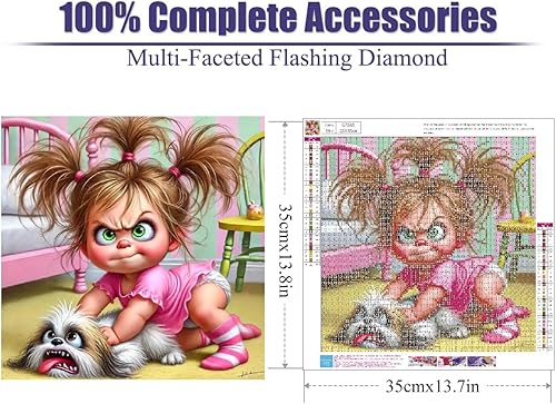 Miniatura 2 de Kits de arte de diamantes de dibujos animados para adultos, kits de pintura de diamantes para adultos, puntos de diamante redondos 5D para