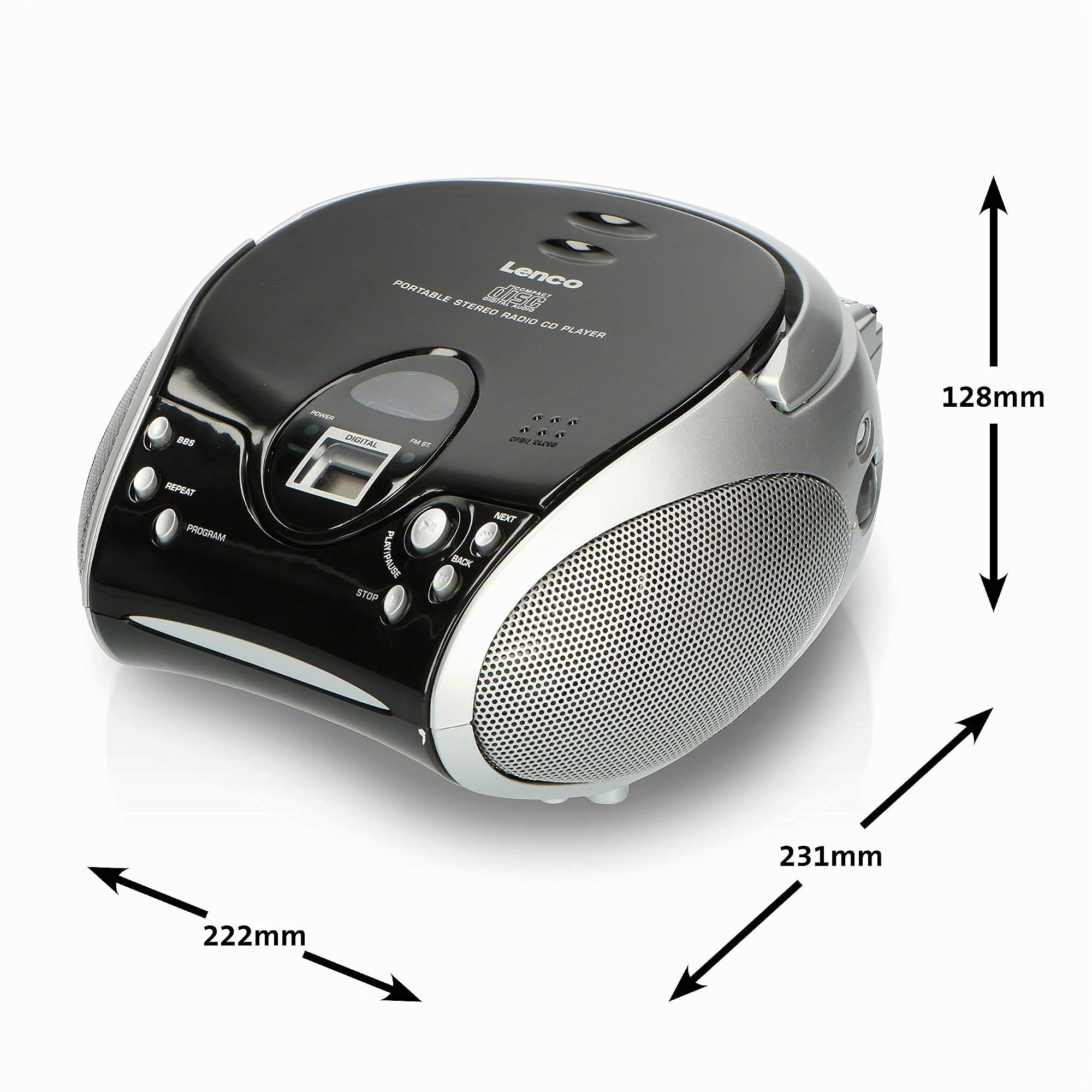 Lenco SCD-24 BL/SI - CD Player - Radio CD Player - Kinder | SCD24 - CD Spieler - Radio-CD-Boombox - CD-Player für zu Hause oder draußen - Blau