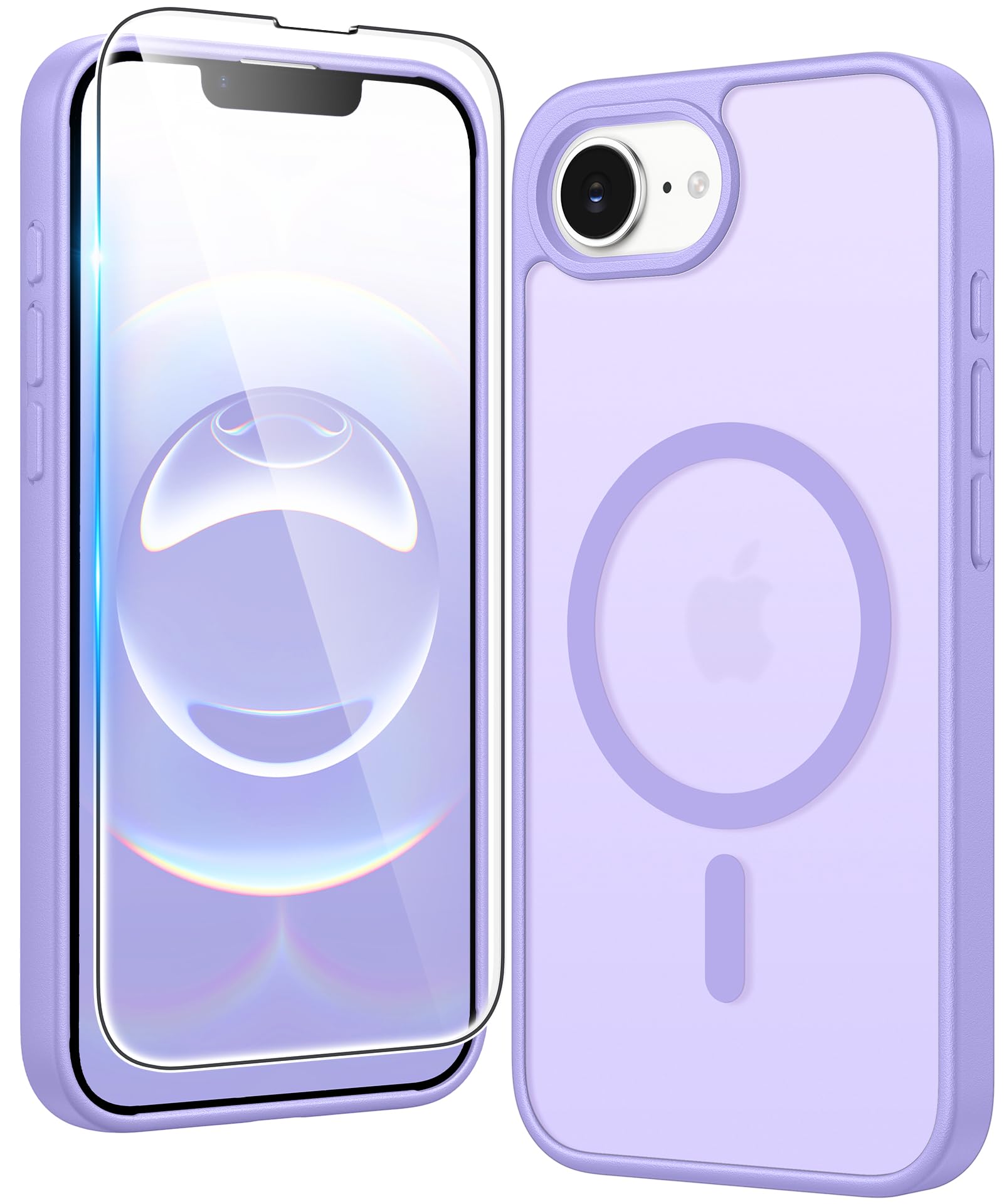 FNTCASE for iPhone 17e/16e Case Compatible with Magsafe Matte Phonecase | Screen Protector, Military Grade Drop Protection, Slim Magnetic Phone Cases, Shockproof Bumper, Transparent Cell Cover