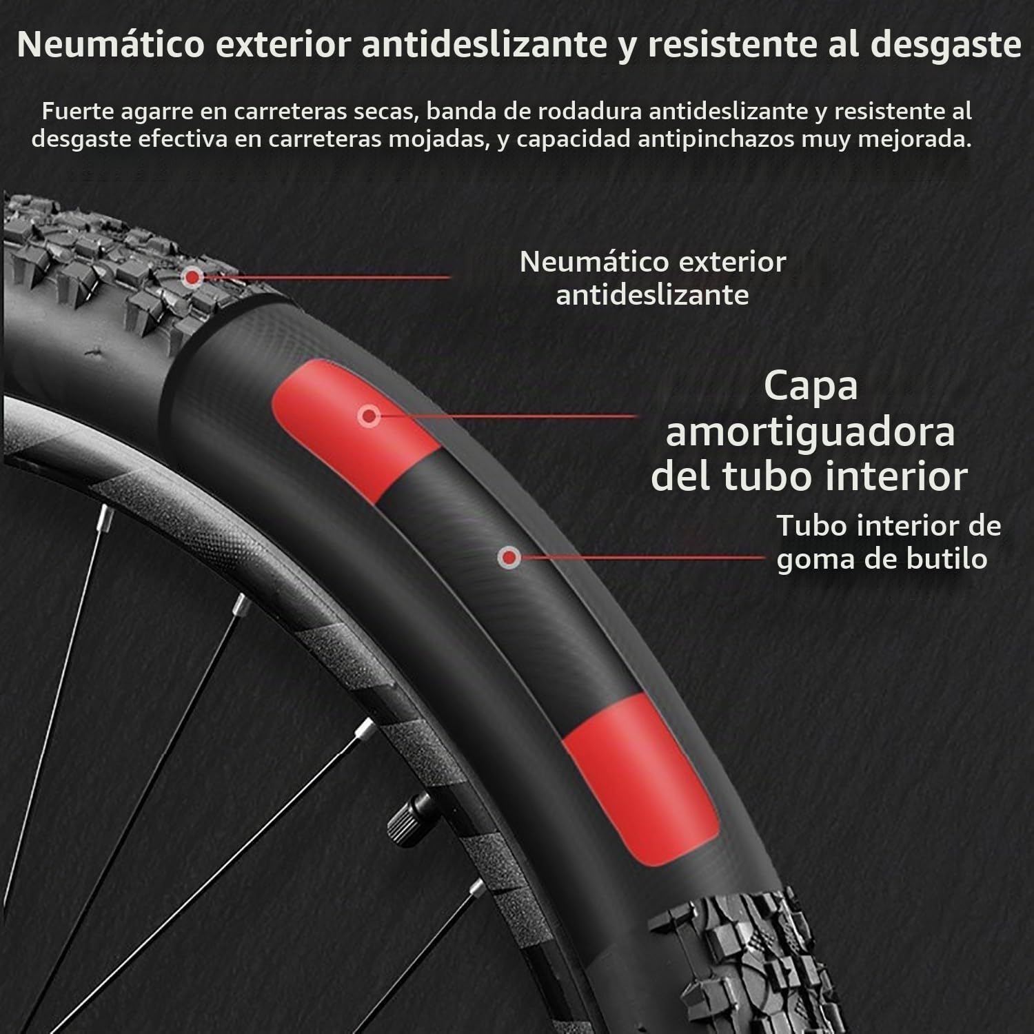 Bicicleta Montaña 27,5 Pulgadas con Cuadro Aluminio, 27/30 Velocidades, Ligera, Altura Ajustable, Softail, Carretera Aluminio. 27.5 * 17in,30 Speed