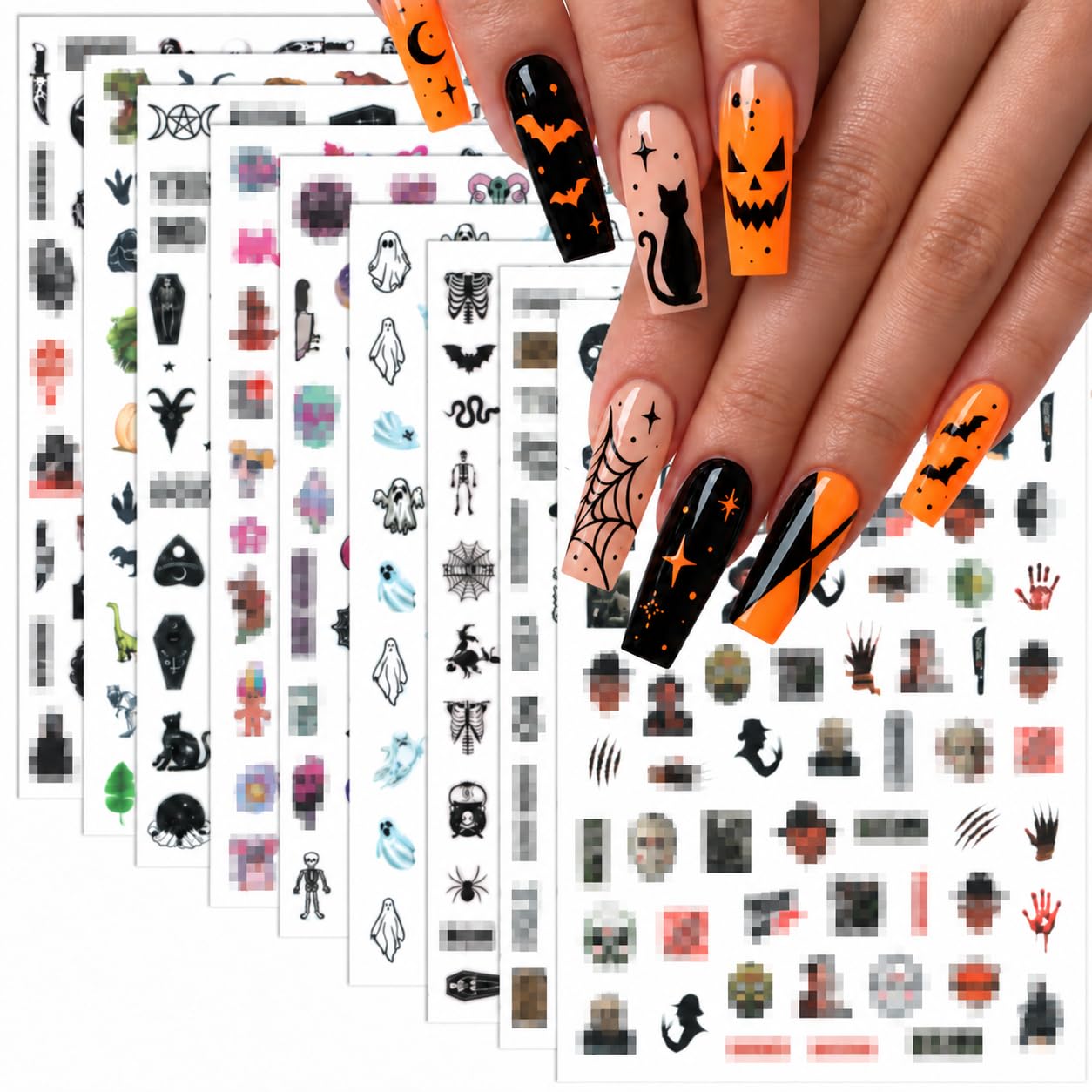 Halloween Nail Stickers - Cute Ghosts & Pumpkins -21