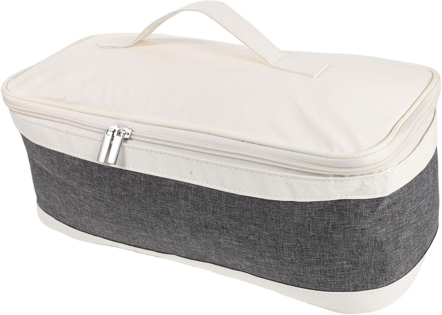 Portable Hair Dryer Accessory Bag Lightweight Dual Functionality Travel Case with Cloth and Pu Leather Material for Hair Tools Storage and Organization