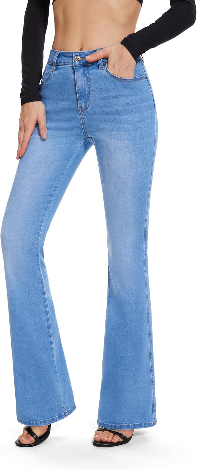 FLYING BANANA Women's High Waisted Butt Lifting Stretch Bootcut Jeans - Image 2