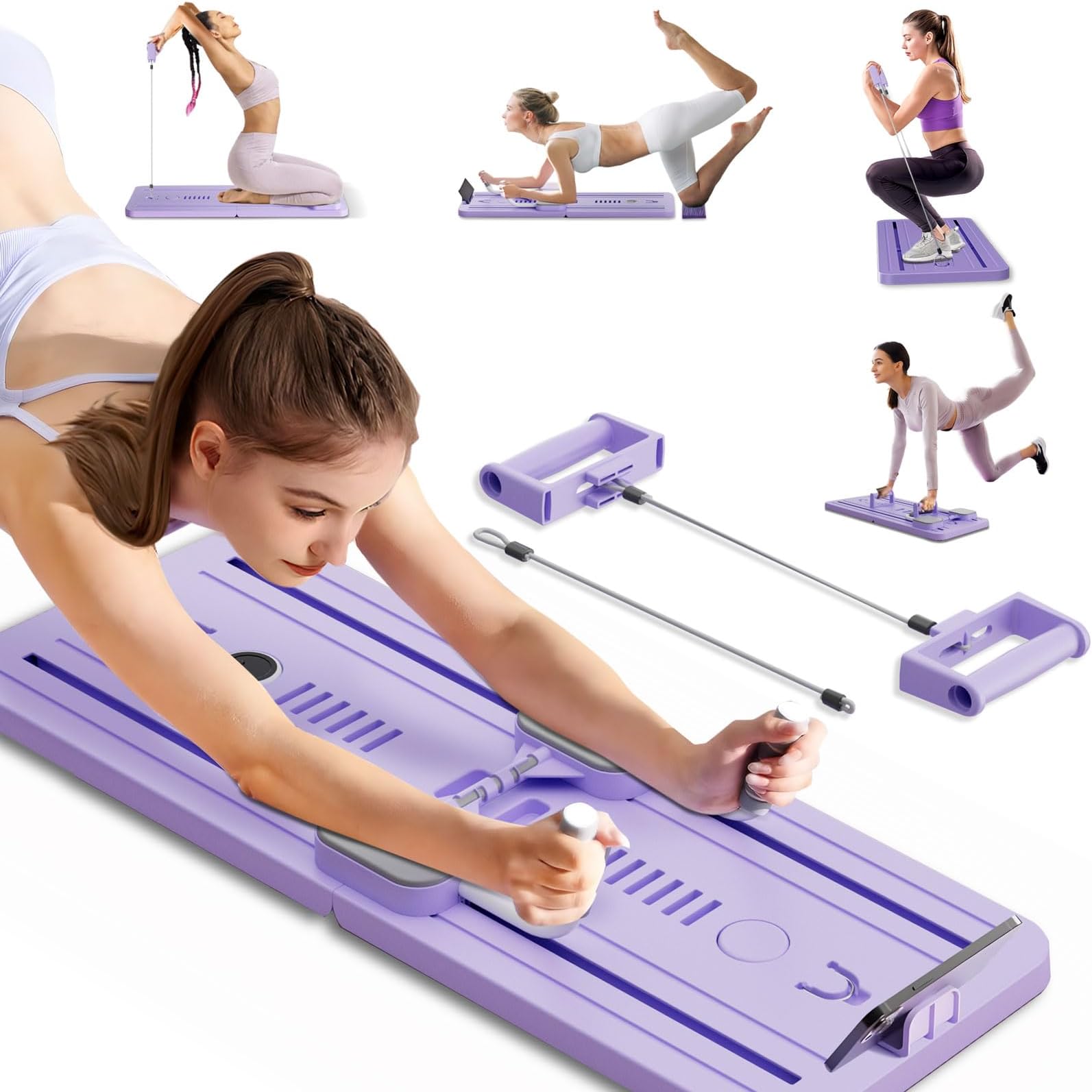 Pilates Board,Exercise Fitness Board,Exercise & Fitness Equipment AB Roller,Multi-Function Automatic Rebound Abdominal Wheel Roller,Home Gym Workout Equipment Push Up Board,Treadmills for Home