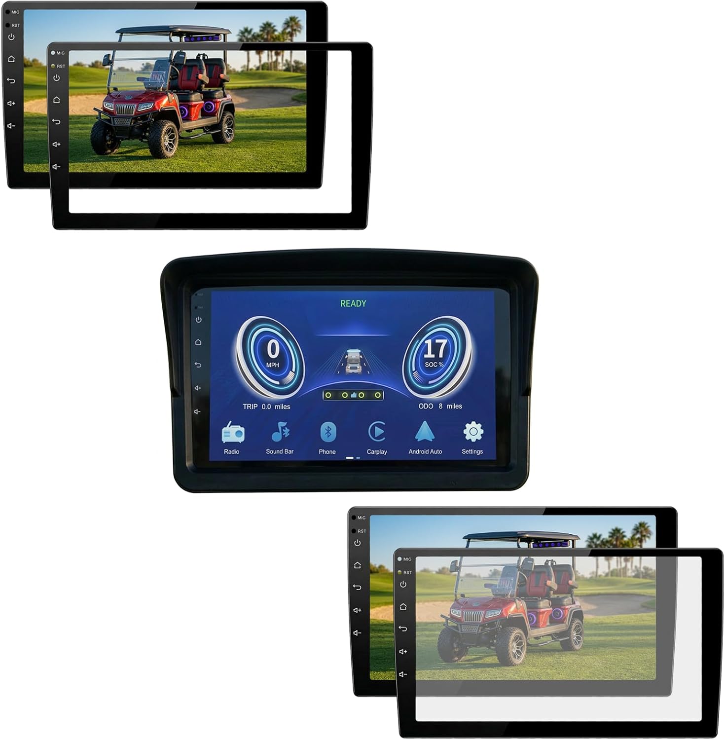 2-Pack Screen Protector for Evolution Golf Cart 9 Inch Display - [Combo: 1 Matte Anti-Glare + 1 HD Clear] - Tempered Glass Accessories for D5 Maverick 4 Plus Touchscreen (Combo: HD + Matte (2-Pack), 9 Inch)