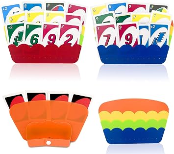 Card Holders for Playing Cards, 4PCS Playing Card Holders, 3 Layers Game Card Holder for 2-4 Player, Card Stand with Foldable Tabletop Stand, Family Game Accessories Compatible with All Cards