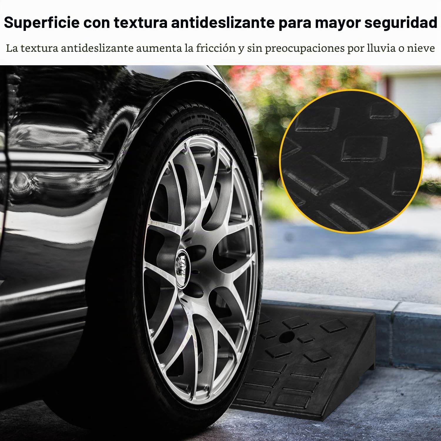 tonchean Rampa bordillo Goma 100 * 25 * 10cm Ramp-a Silla Ruedas Ram-pa bordillo Larga con 3 Pernos automóvil Paso Puerta Resistente Ramp umbral Antideslizante Garaje Acera Calzada Bicicleta Camión