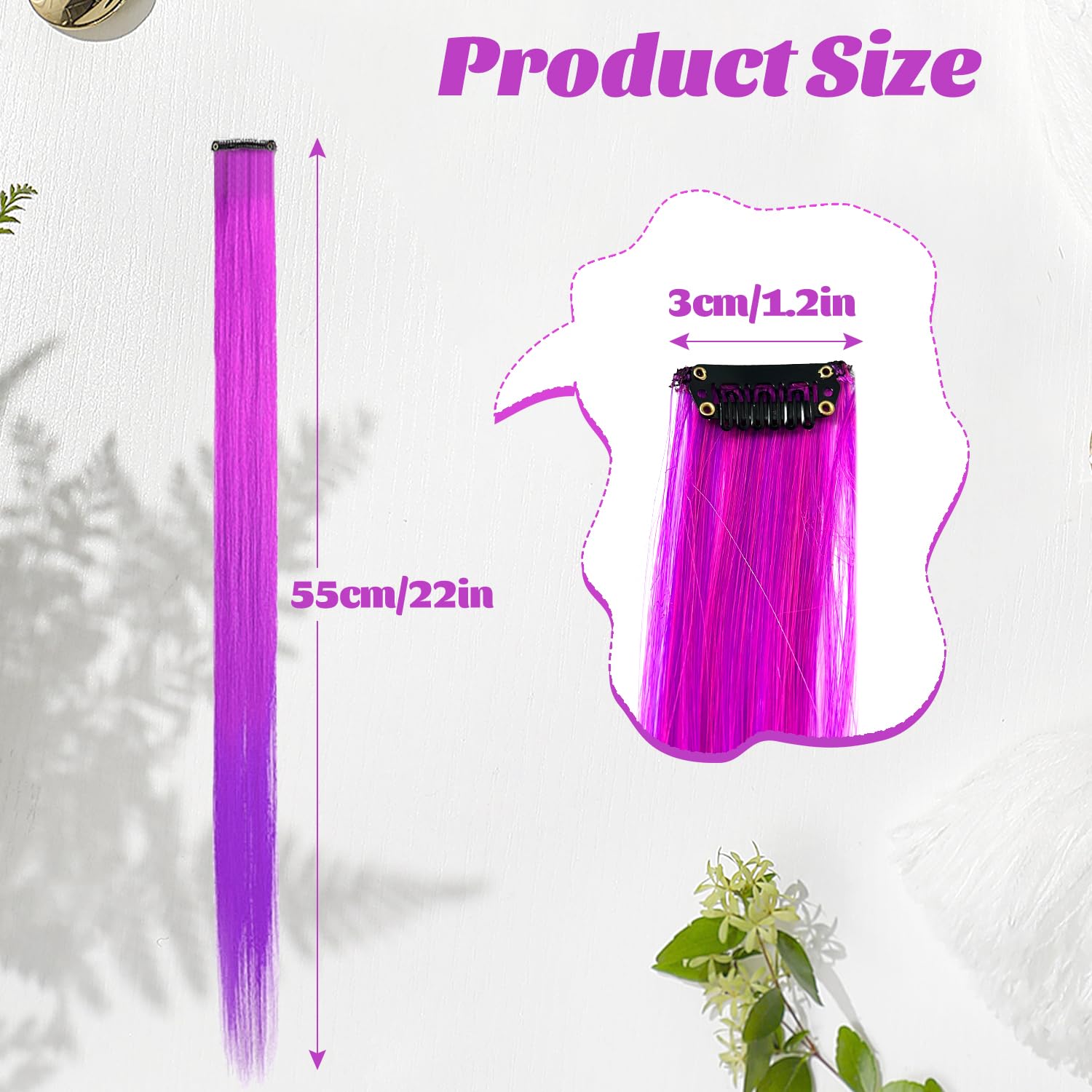 10 Pcs Coloured Hair Extensions - Image 2