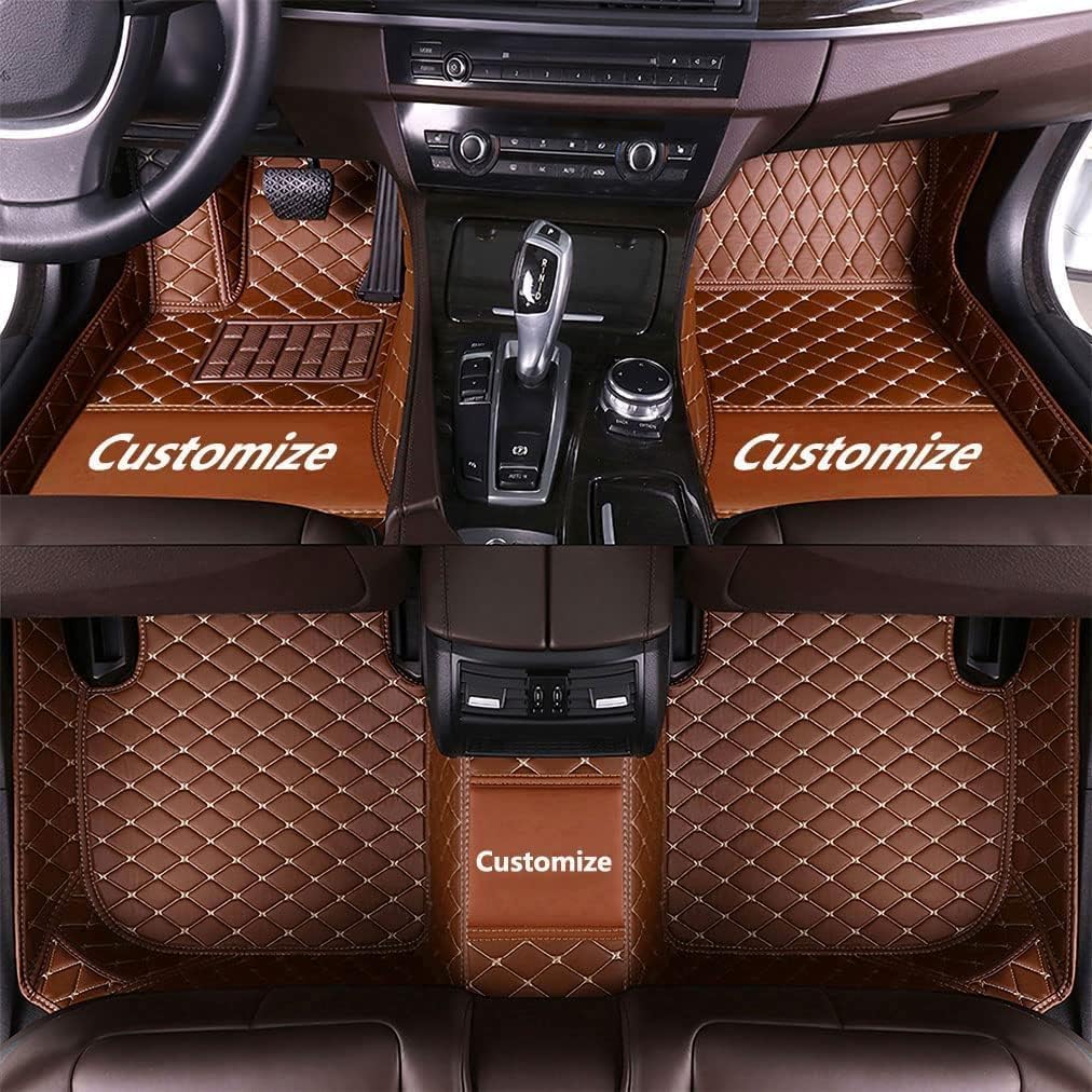 Custom Car Mats - MingyunSM Premium Leather Car Floor Liners Full Coverage for Most Vehicles (Brown)