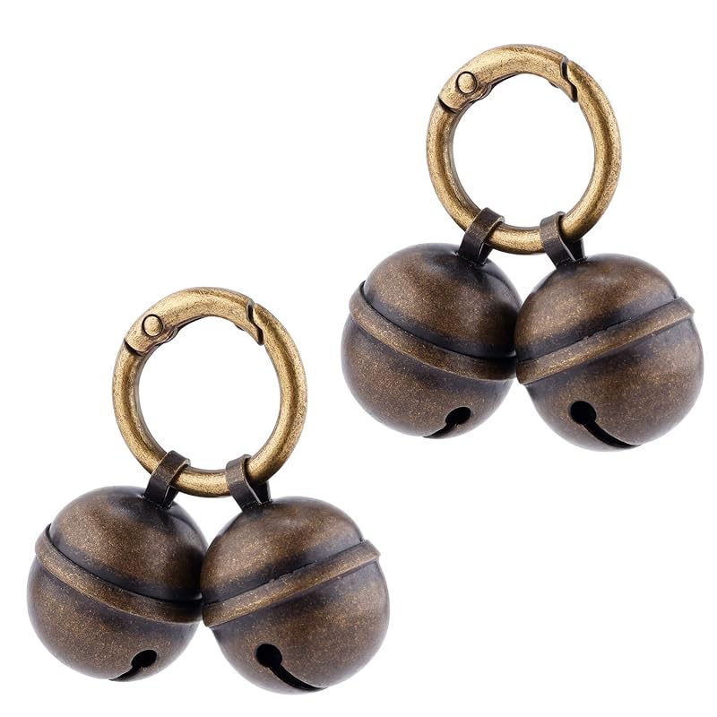 Sino para Coleira de Cães e Gatos PEUTIER em Cobre Vintage com Mosquetão de Engate Rápido, 2 Unidades