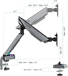 ARES WING RGB Moniteur Monitor Moniteurs Monitors Moniters, Supports de Bureau pour Moniturs plats et Courbés 17-45 pouces 35.2 lbs Bras de moniteur ultralarge et robuste réglable avec pince & Base pour les grommets, 75/100 VESA Mont, Gray