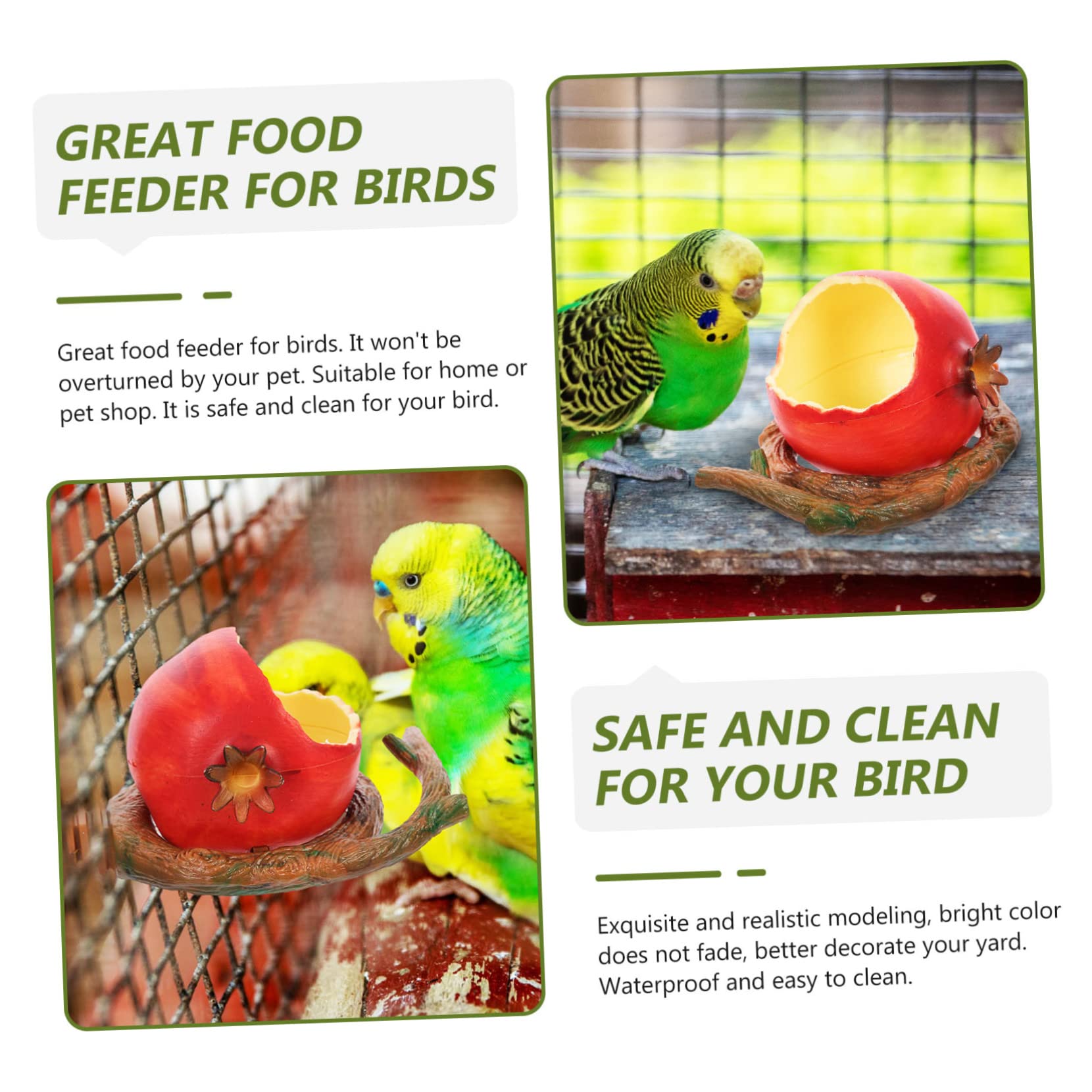 Yardwe 5piezas Comedero para Pájaros Antisalpicaduras Contenedor De Alimentos para Periquitos y Canarios Alimentador De Jaula Lavable y Resistente