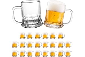 TOPZEA Set of 24 Mini Beer Mug: 5-ounce Mini Mason Drinking Glasses