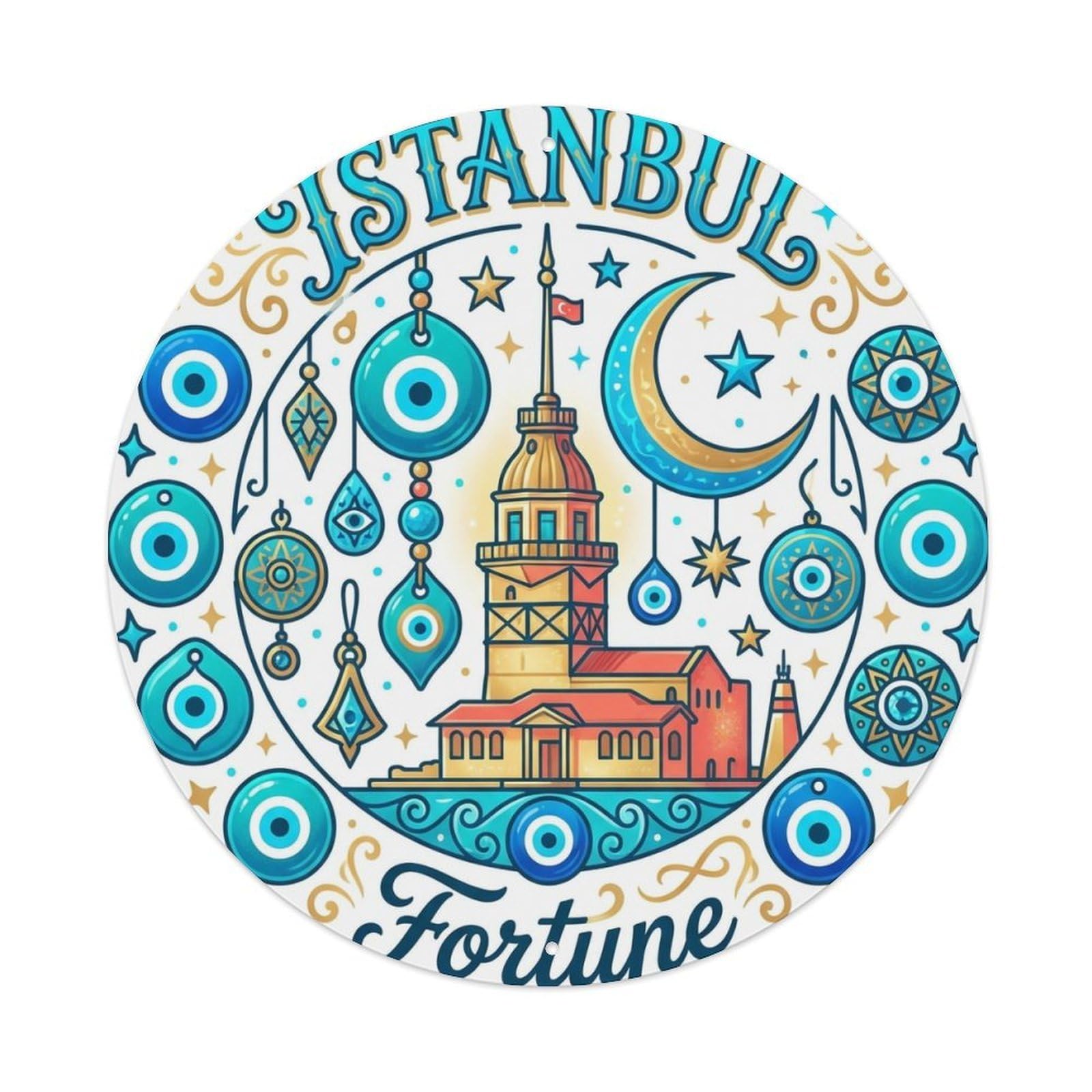 Este 8X8inch Style Vintage Travel Istanbul Turkey Fortune Metal Tin Sign