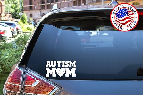 Miniatura 2 de Sunset Graphics  Decals Calcomanía de vinilo para el autismo para mamá para autos camiones camionetas paredes laptop color blanco 6 pulgadas