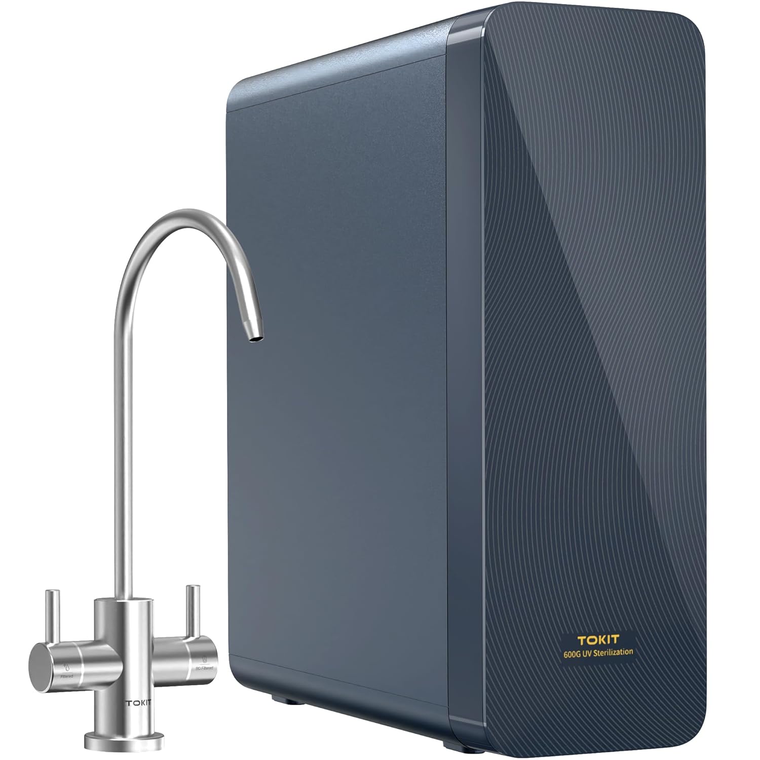 TOKIT UV Reverse Osmosis Water Filter, U2 Pro Under Sink Water Filter System, Tankless Mineral RO Filtration, 600 GPD High Flow, NSF/ANSI 58, 2:1 Pure to Drain, Reduce TDS