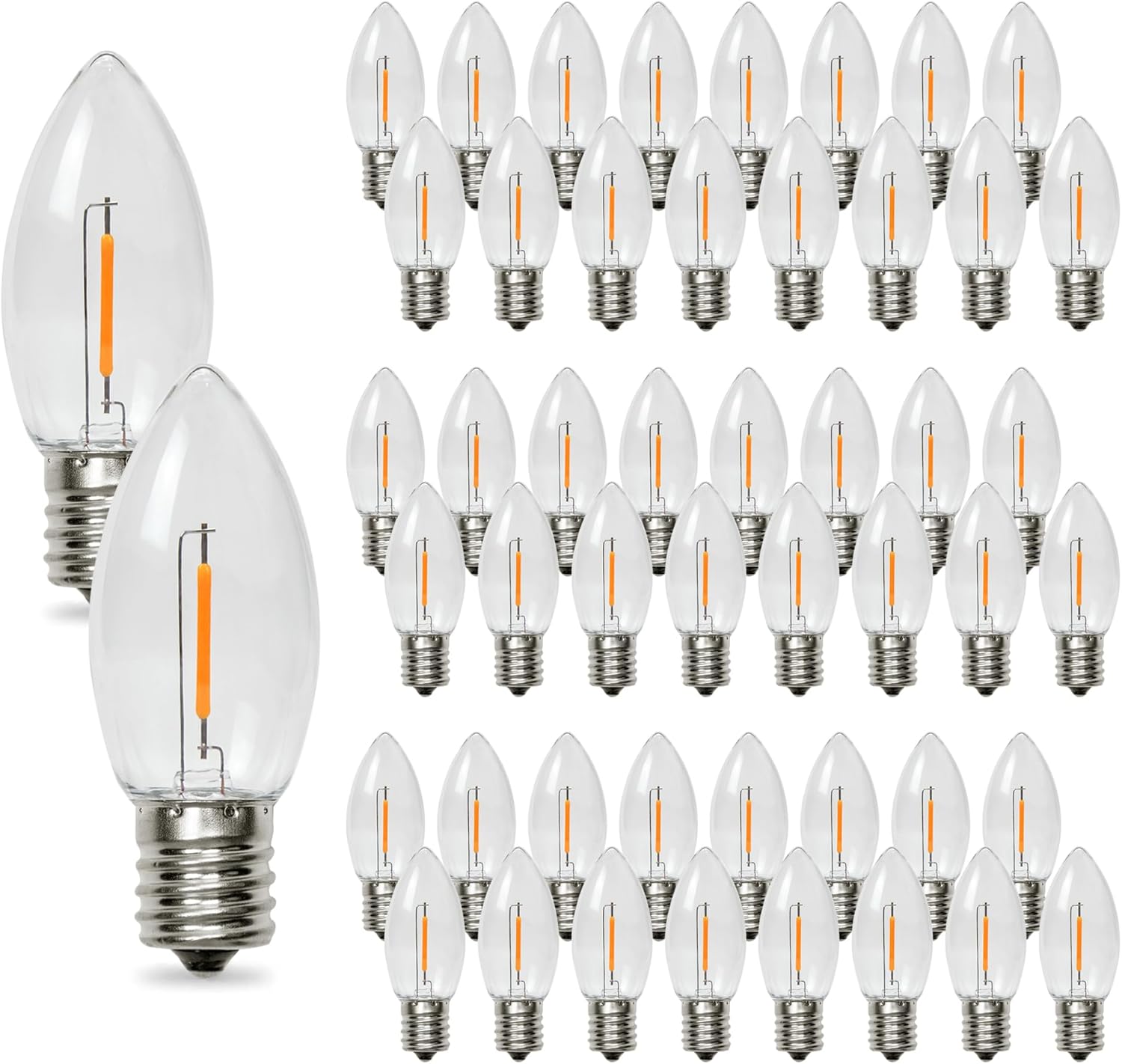 YIMILITE C9 Christmas Led Light Bulbs, Clear Plastic C9 Shatterproof Replacement Led