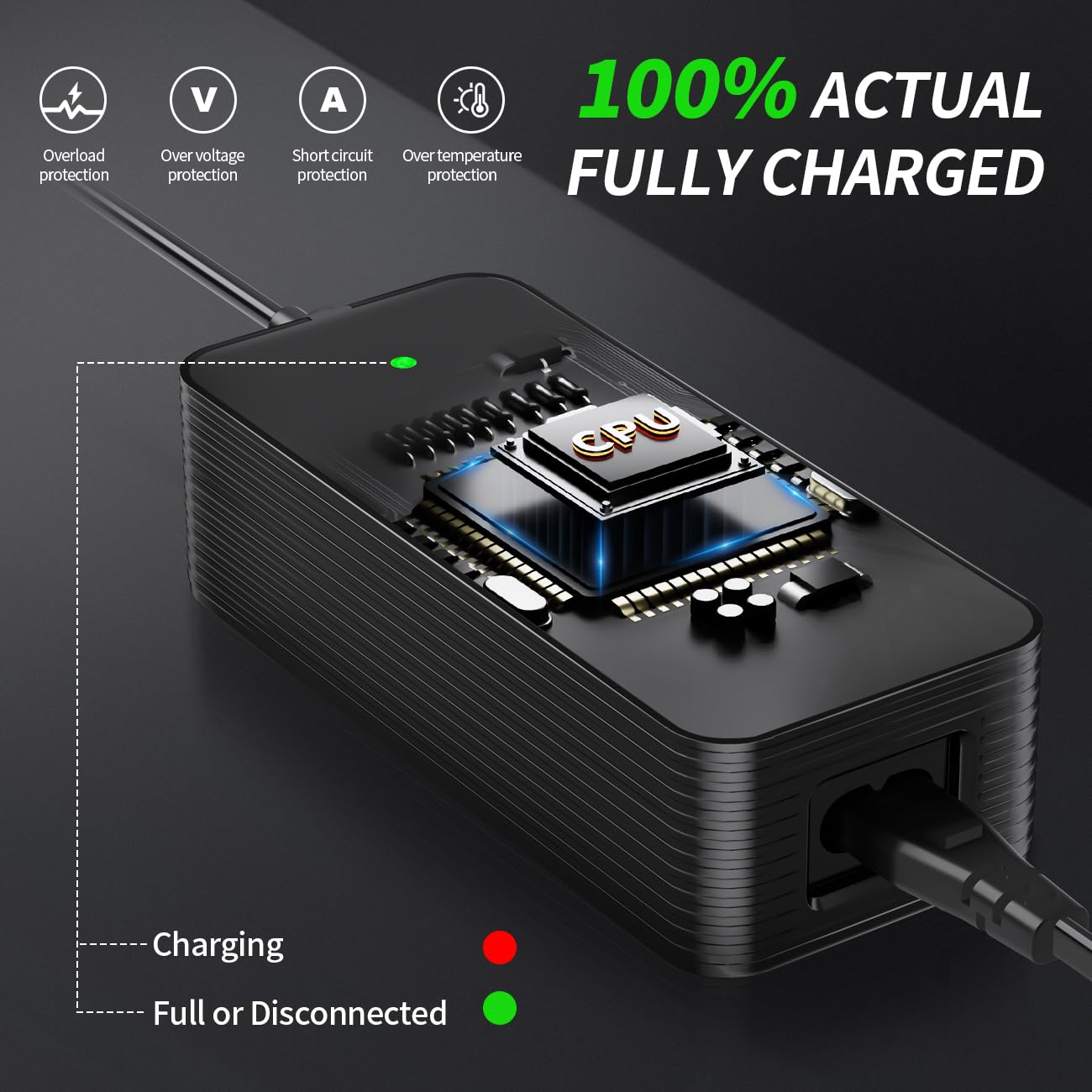 53,5V 2A Chargeur pour NIU KQi3, 46,8V Chargeur de Batterie pour NIU KQi3 Pro / KQi3 Max / KQi2 / KQi2 Pro Scooter Électrique Accessoire