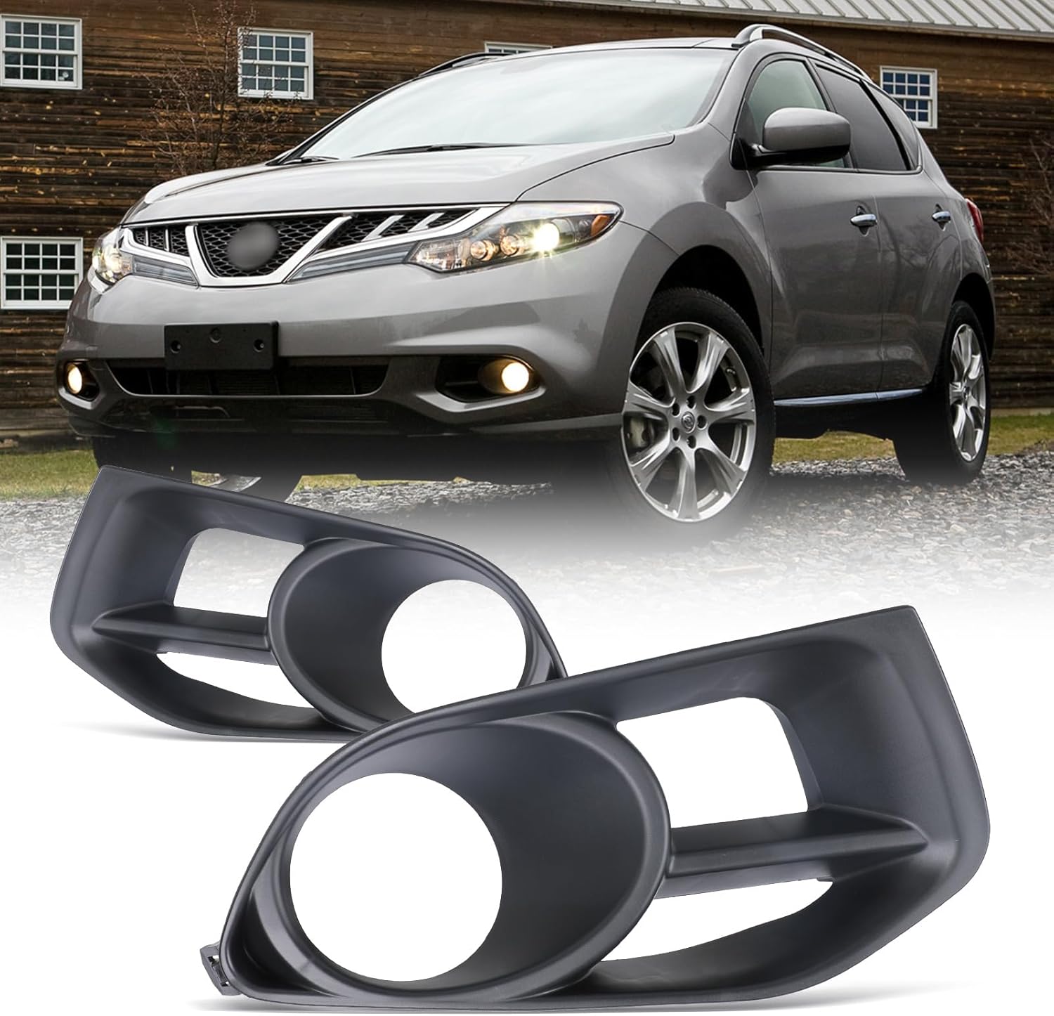 AUTOWIKI Fog Light Cover Assembly for 2011-2014 Nissan Murano 2PCS OEM Replacement Driving Fog Lamps Bezel