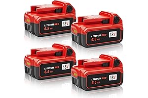 Lenoya 4-Packs 6.5Ah 18V Battery Replacement for Milwaukee M18