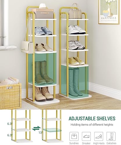 Miniatura 4 de Zapatero vertical, estantes para zapatos, organizador de zapatos de madera para armario, entrada, torre de zapatos para espacios pequeños, de pie,