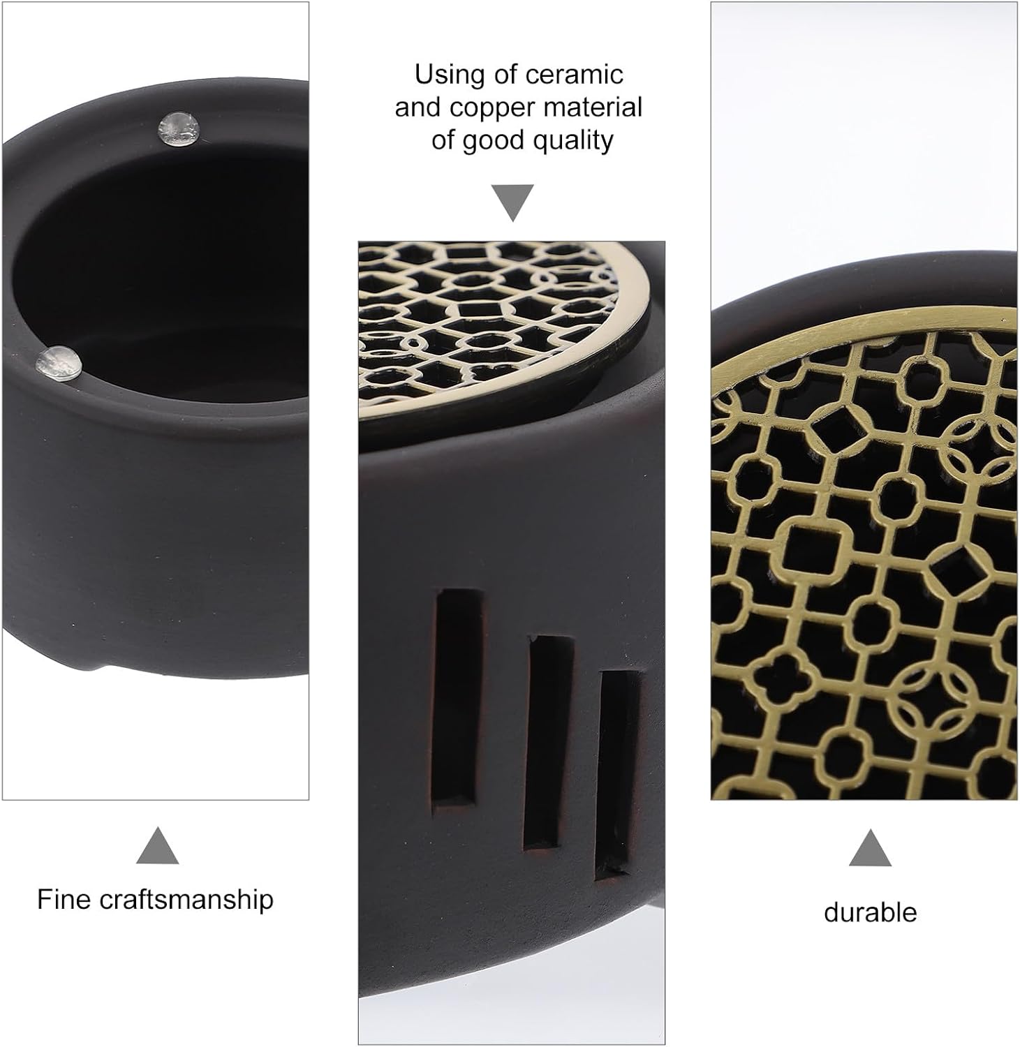 Ceramic Teapot Warmer Tea Heater with Bronze Mat Practical Heat Retaining Warmer for Teapots Safe Elegant Home Use Without Candle