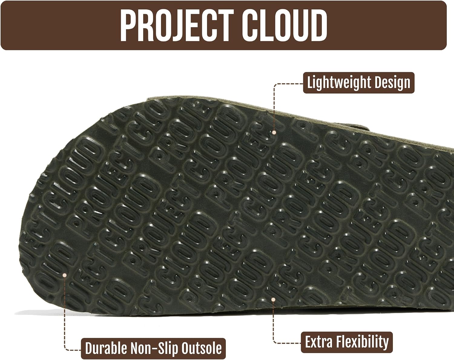 Project Cloud Mens Sandals, 100% Genuine Leather Mens Slides