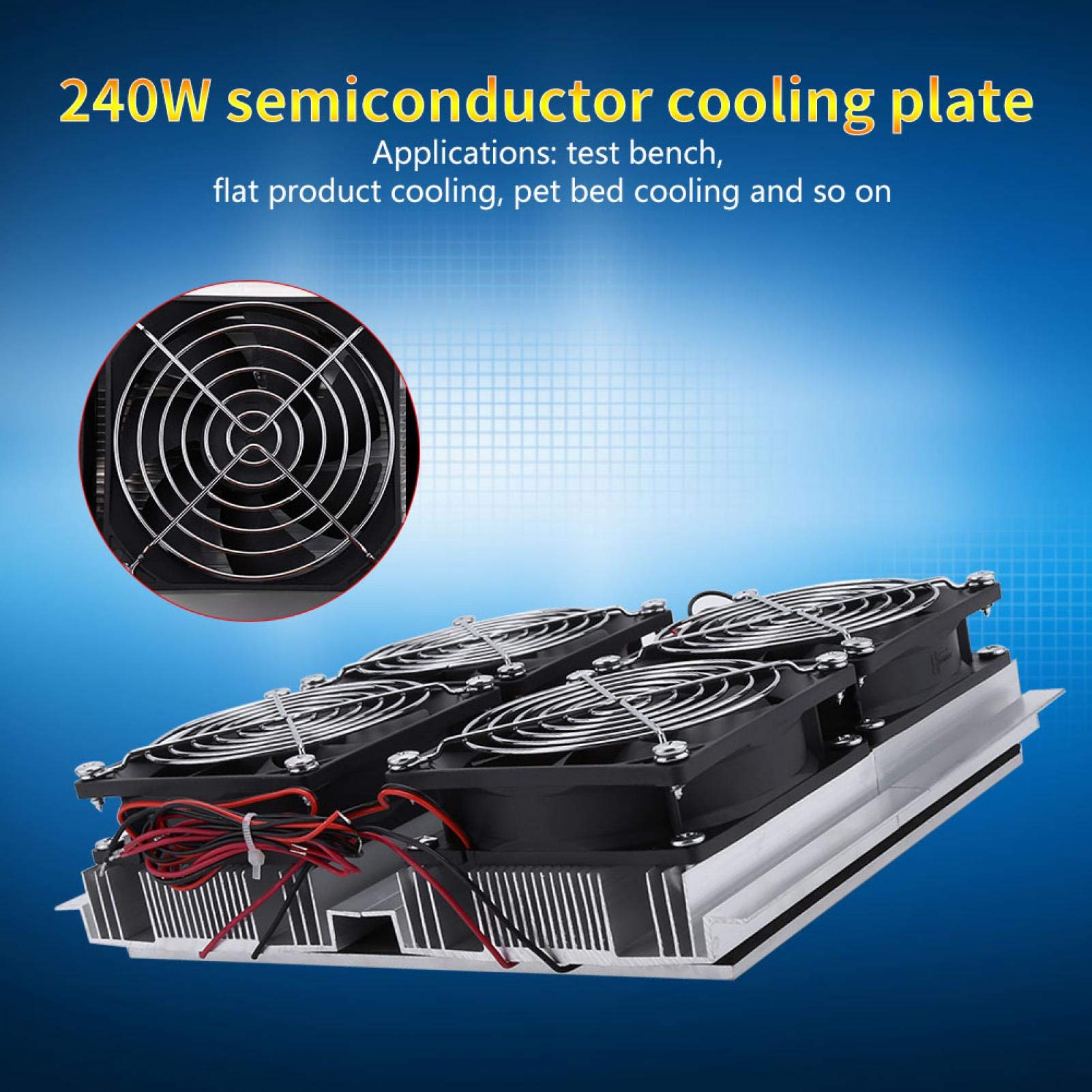 Piastra di refrigerazione a semiconduttore, dispositivo di raffreddamento termoelettrico da 12 V 240 W Sistema di raffreddamento a refrigerazione a semiconduttore Peltier Dispositivo di raffreddamento
