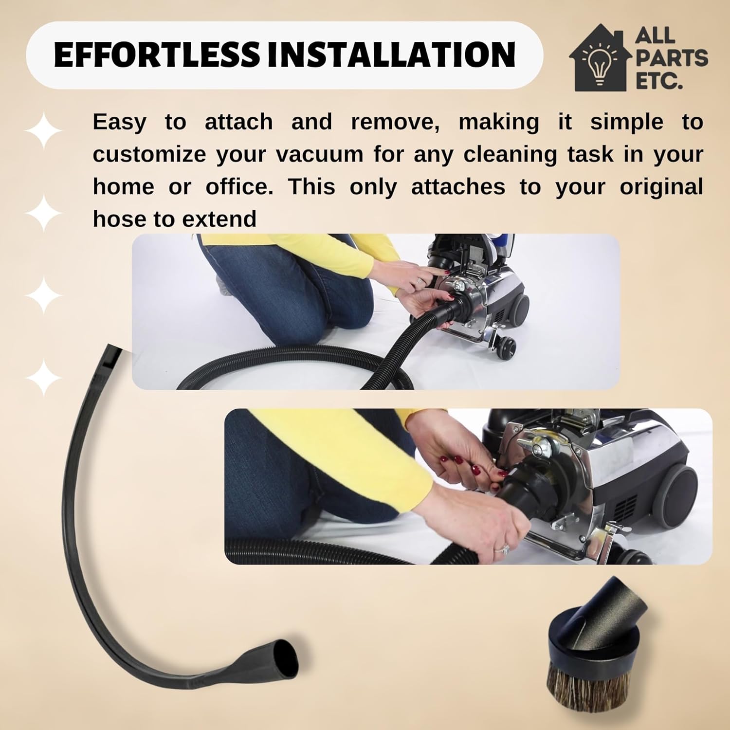 Attachment Set Compatible with all Kirby G Series G3, G4, G5, G6, Sentria, Ultimate G & Diamond - 6 Ft Replacement Vacuum Hose, Wands, Floor Brush, Flexible Under Fridge - 9-Pack