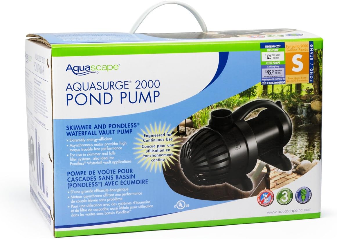 Aquascape 91017 Aquasurge Submersible Pump, Black : Pond Water Pumps : Patio, Lawn & Garden