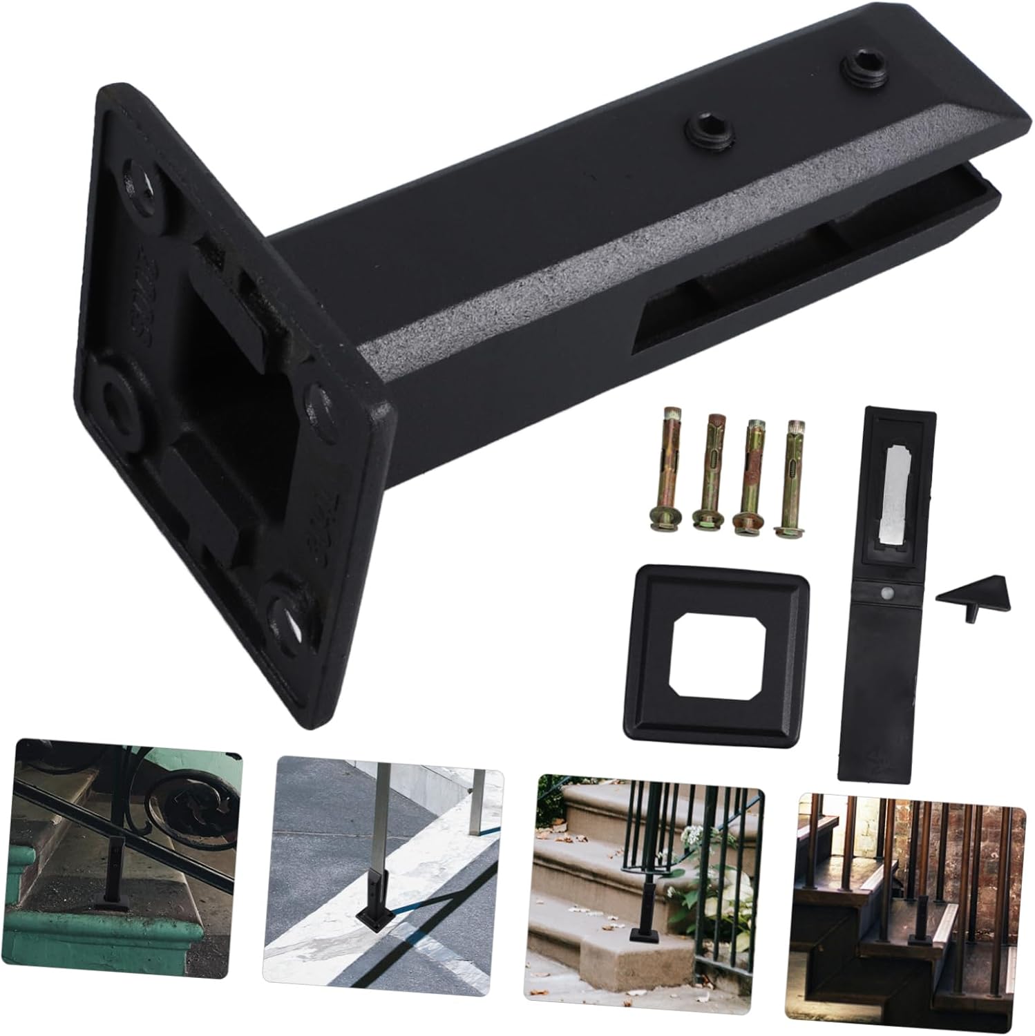 Gadpiparty Balcony Fencing Clamp Glass Clamp for Stair Railing Support Floor Mount Handrail Clip No Installation for Balustrade Garden Use Height