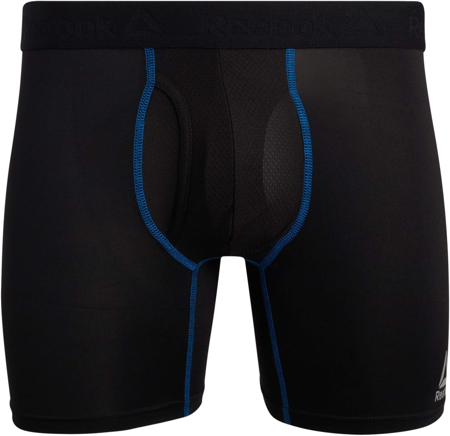 Reebok Men's Boxer Briefs - 4 Pack Soft Performance Boxers for Men with Fly Pouch - Quick Dry Active Mens Underwear Pack S-XL, Size Large, Pure Blacks - Image 3