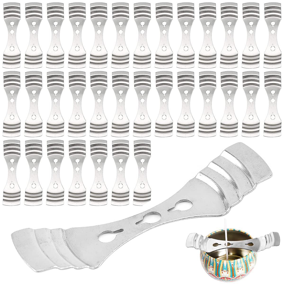 Supports De Mèche Pour Bougies DIY - Lot De 12 - Métal - Pour Centrer La Mèche Pendant La Fabrication