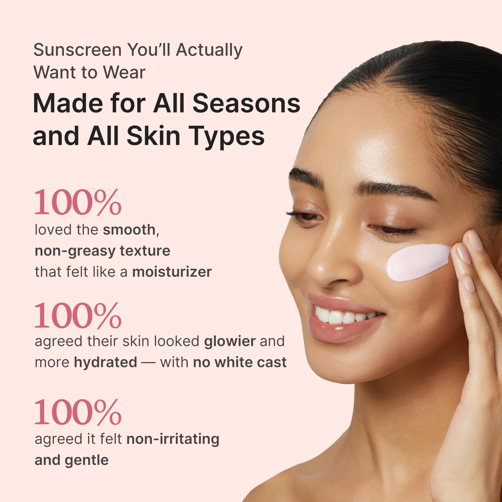 medicube No Cast Just Glow Collagen Sunscreen | SPF 50 Broad Spectrum Face Sunscreen | Lightweight, Non-Sticky, Hydrating Formula | No White Cast or Residue | Peptide, Cica for Soothing & Natural Glow