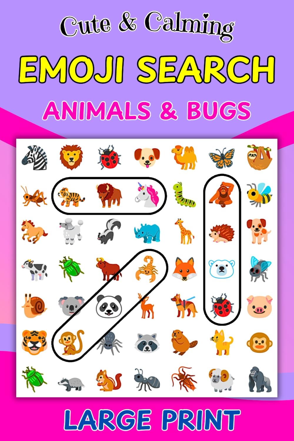 Emoji Word Search Puzzles: Animals & Bugs (Emoji Word Search Puzzle Books)