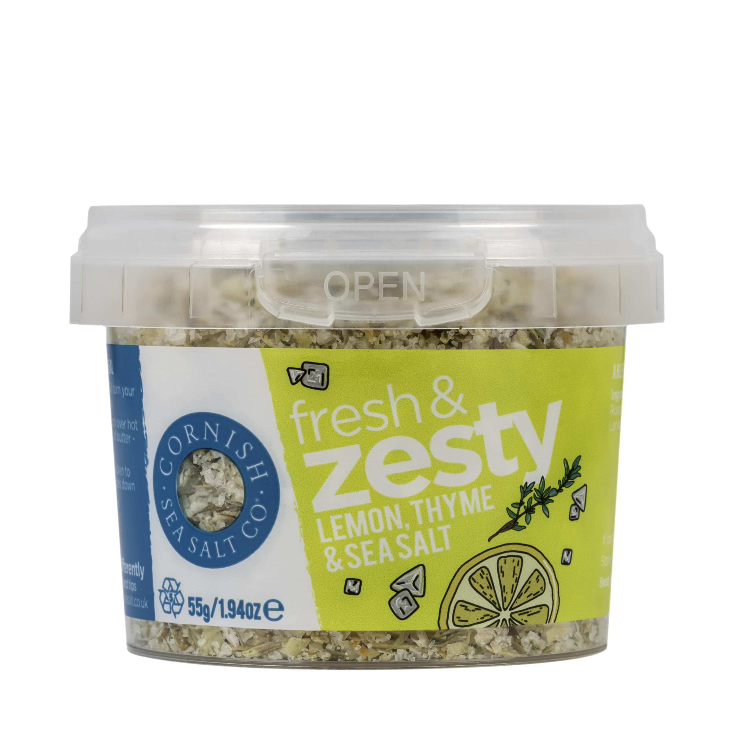 Cornish Sea Salt - Fresh & Zesty Seasoning Mineral Rich Celtic Sea Salt - Michelin Starred Chef Approved - Herbs, Spices & Seasonings - Spices for Cooking, Kitchen Accessories - 4 x 55g