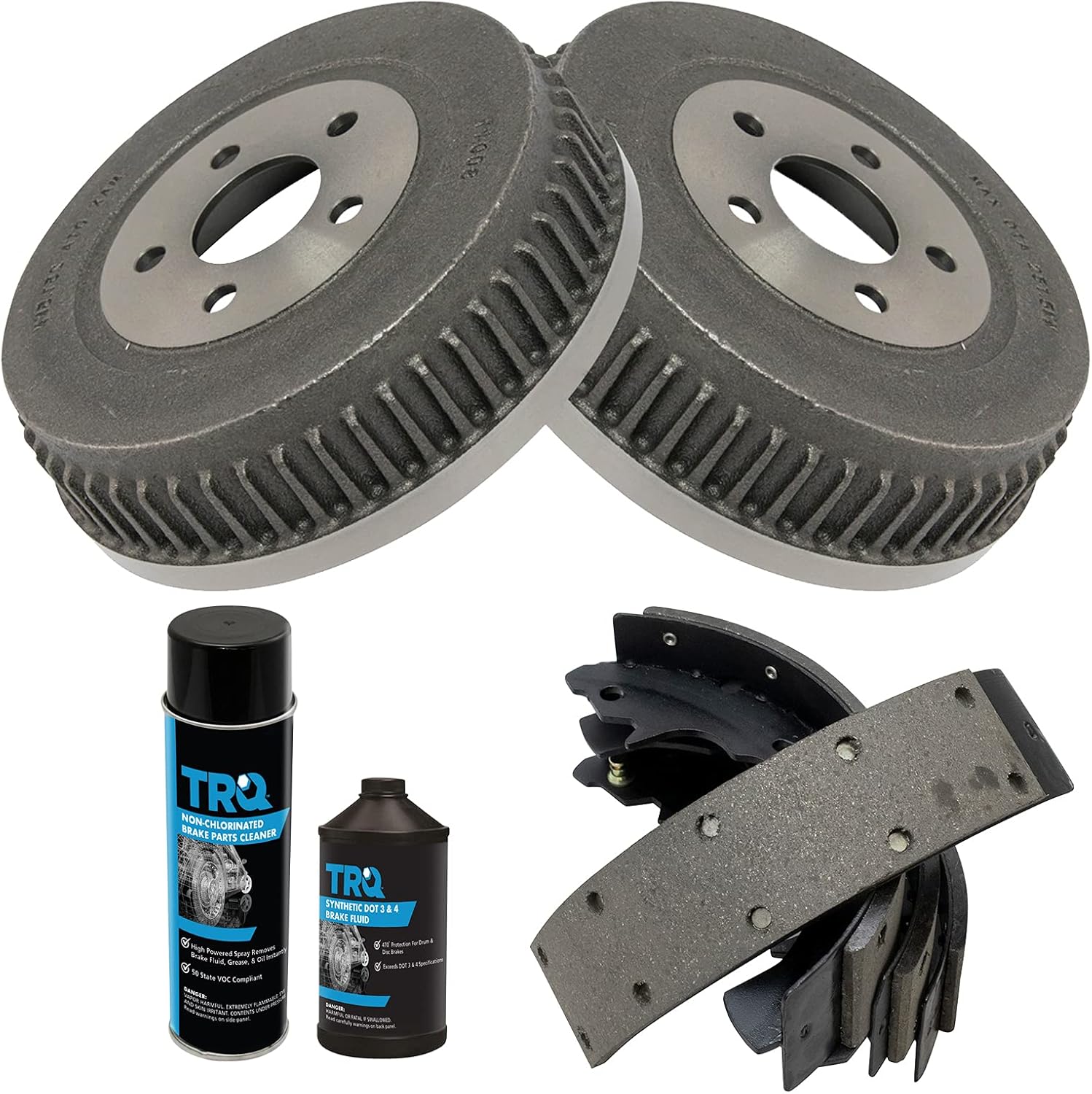 TRQ Rear Brake Shoe & Drum Kit Compatible with 1995-2003 Ford Windstar