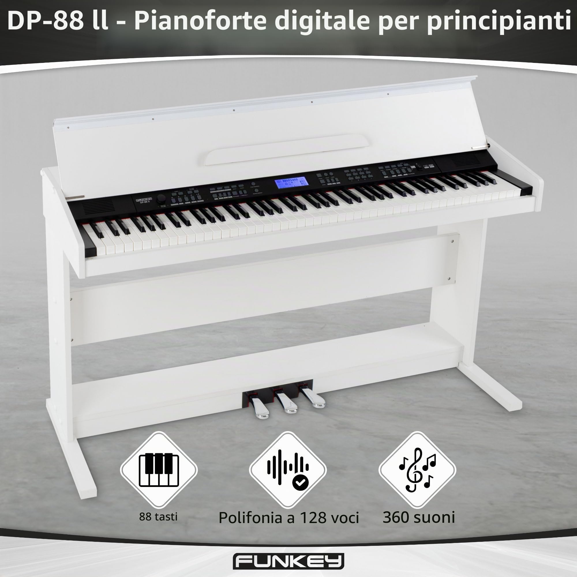 FunKey DP-88 II Pianoforte digitale bianco