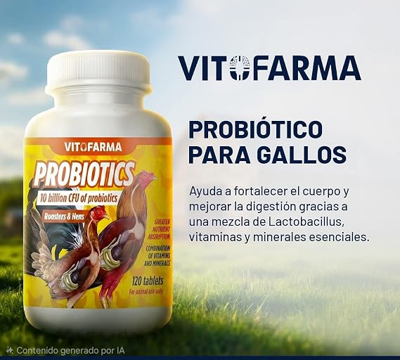 Probiotic for Roosters & Hens 120 Tablets | Digestive Support Supplement for Birds | with Lactobacillus, Vitamins & Minerals